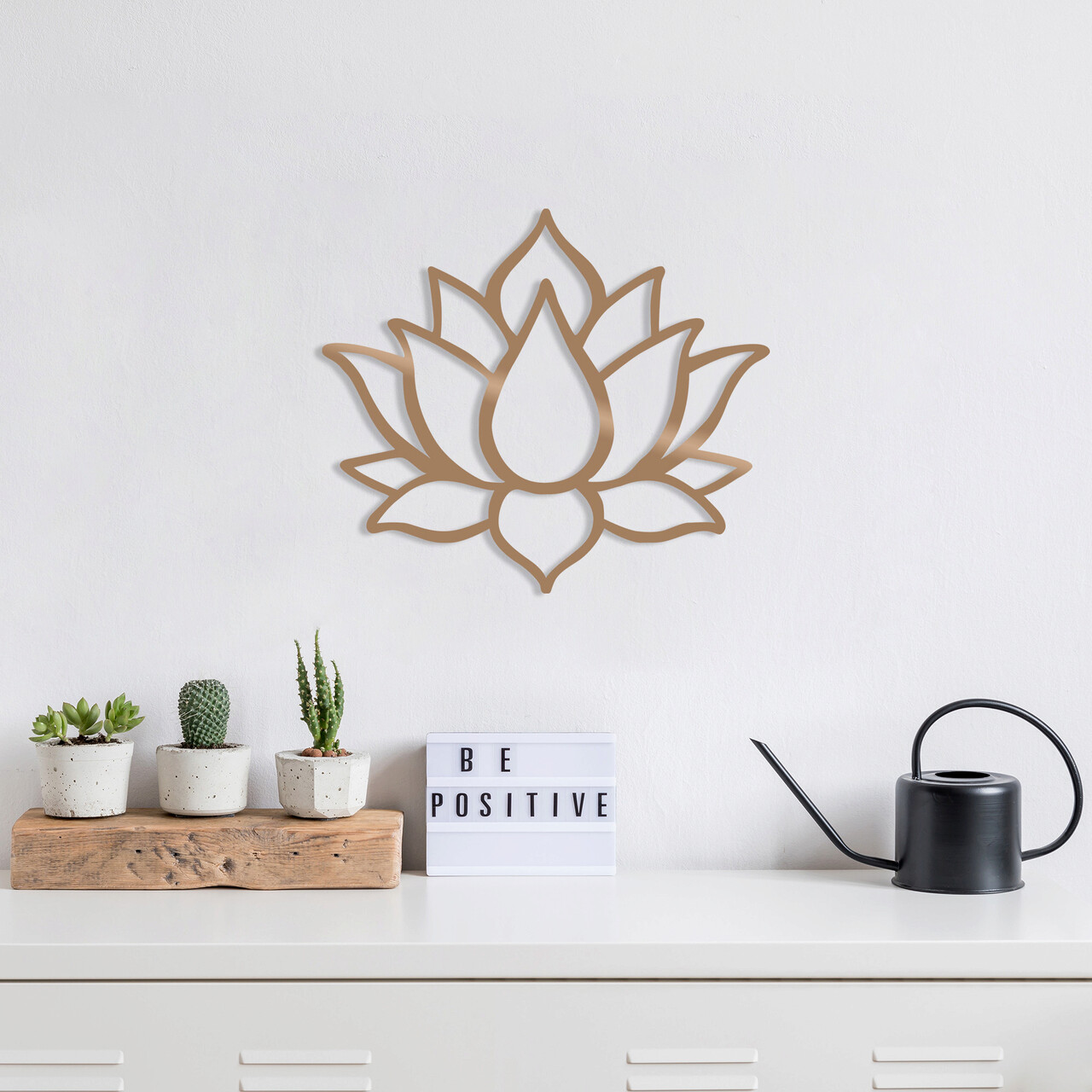 Decoratiune de perete, Lotus Flower 1, Dimensiune: 50 x 43 cm, Cupru - imagine 4